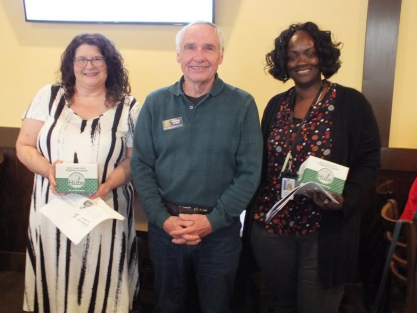Melissa Lester, Club President Dennis Pymm, Veronica Edwards